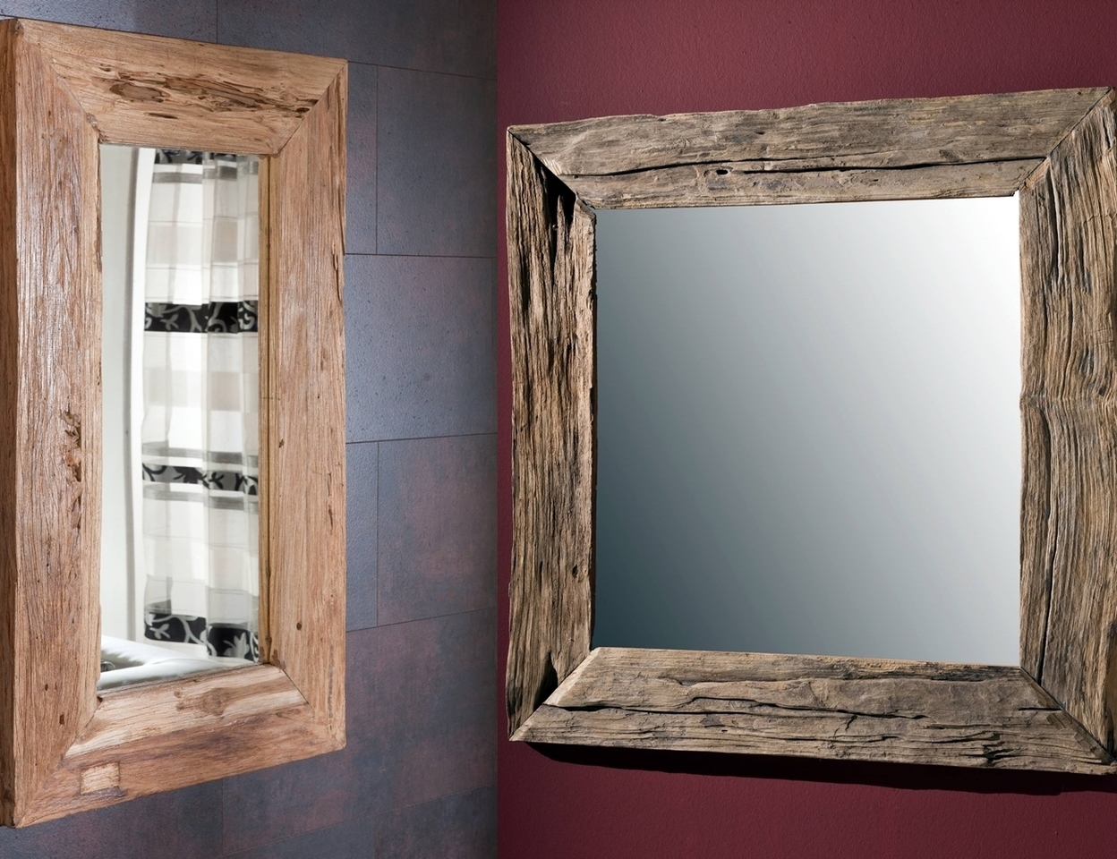 Teakholz Spiegel Unikat von Henke günstig bestellen bei SKANMØBLER