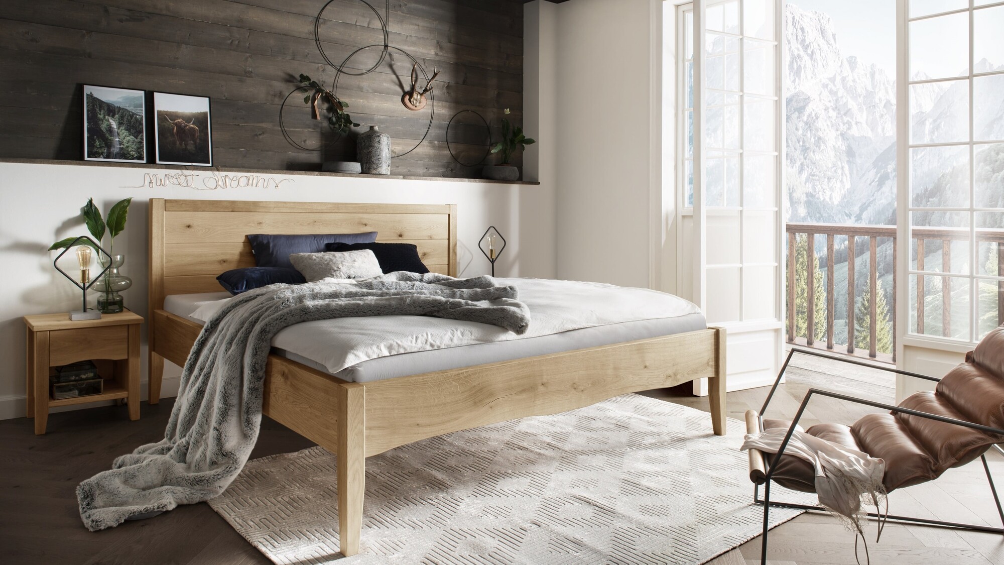 Schlafzimmer Zermatt aus Wildeiche