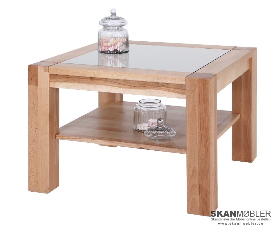 Couchtisch mit Glasplatte 65x65cm | Elfo