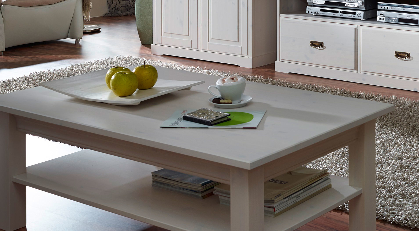 Couchtisch Nordic Kiefer massiv weiß | G&K