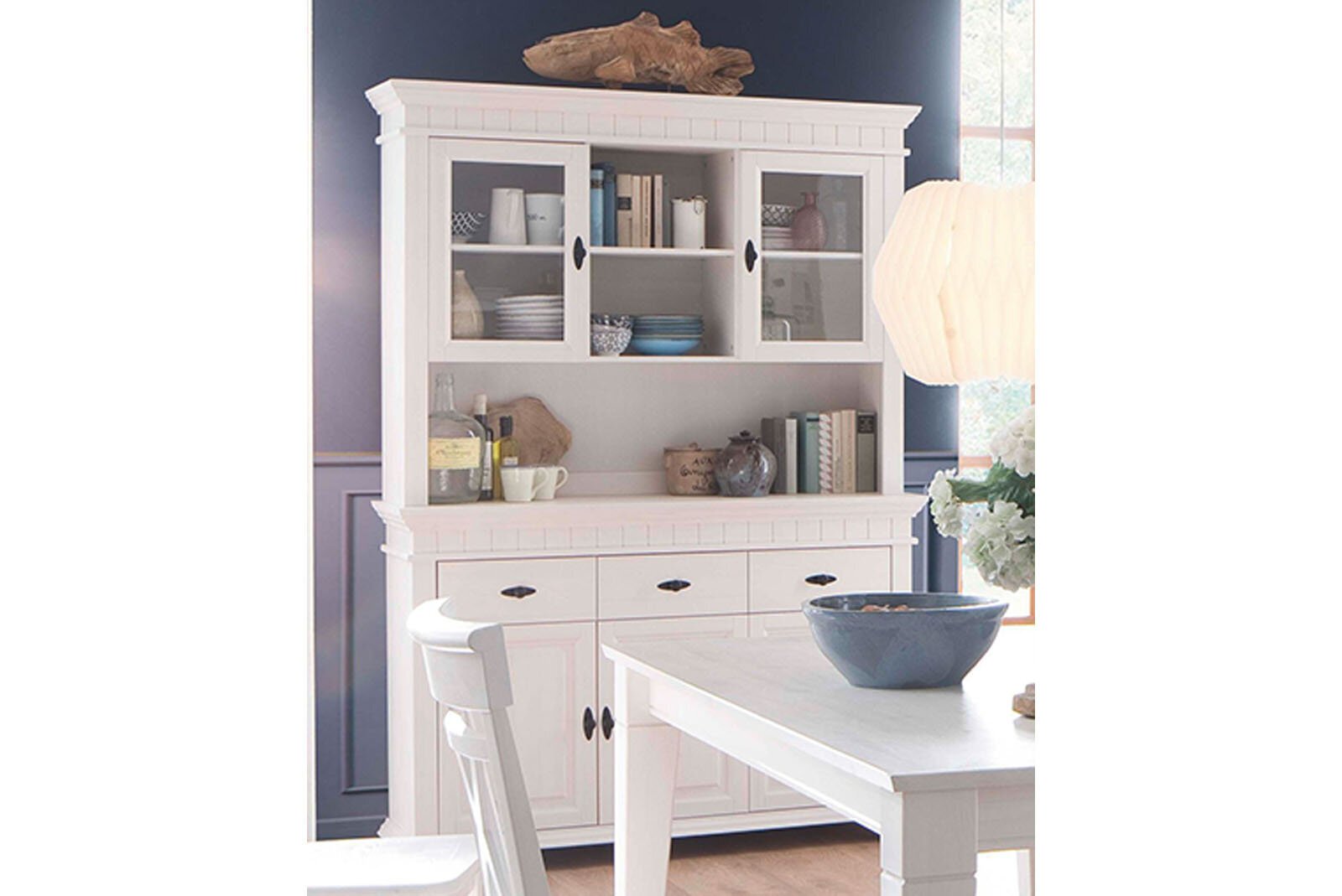 Buffet Sideboard Lyon weiß aus massiver Kiefer | Euro Diffusion