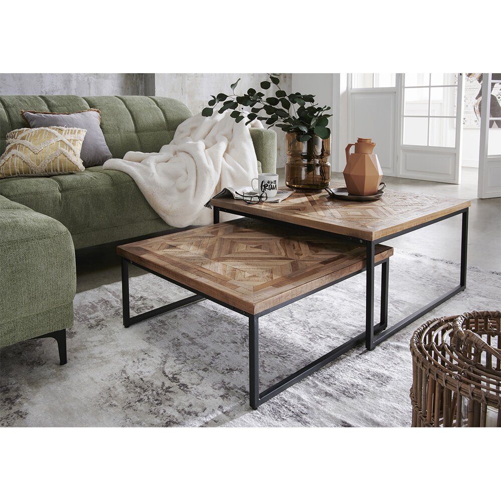Couchtisch II Mosaik aus recyceltem Teakholz | Wohnglücklich
