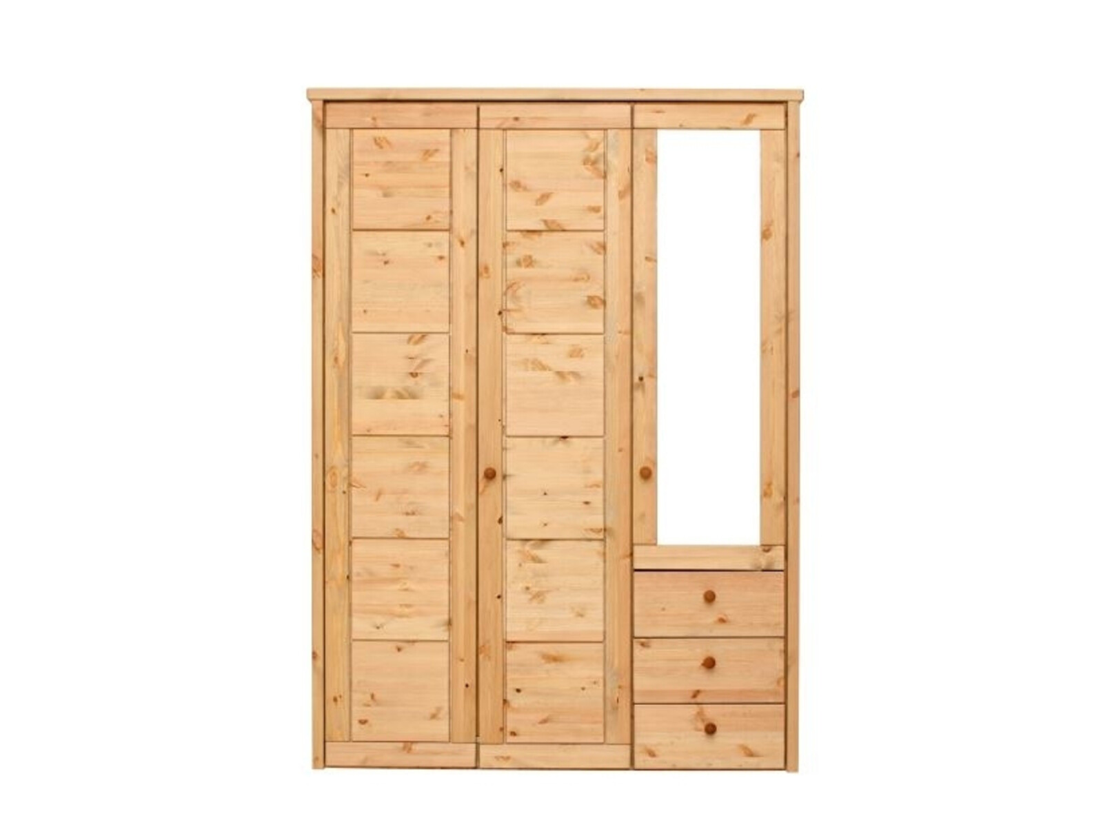 Kleiderschrank Vita mit Kassettenfront 3-türig und Spiegeltür | Wohnglücklich