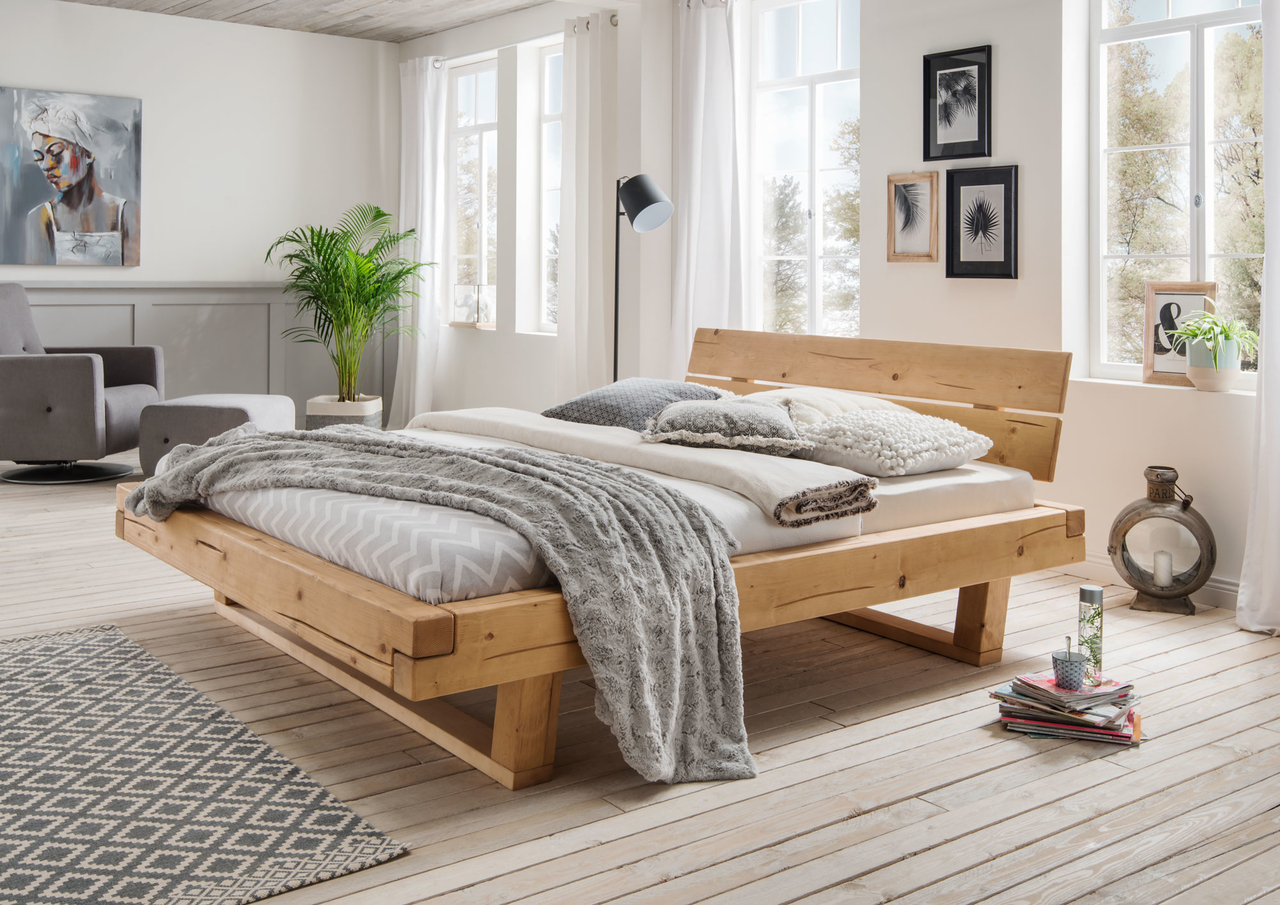 Balkenbett Doppelbett Massivholz Unika Bold Preview Image