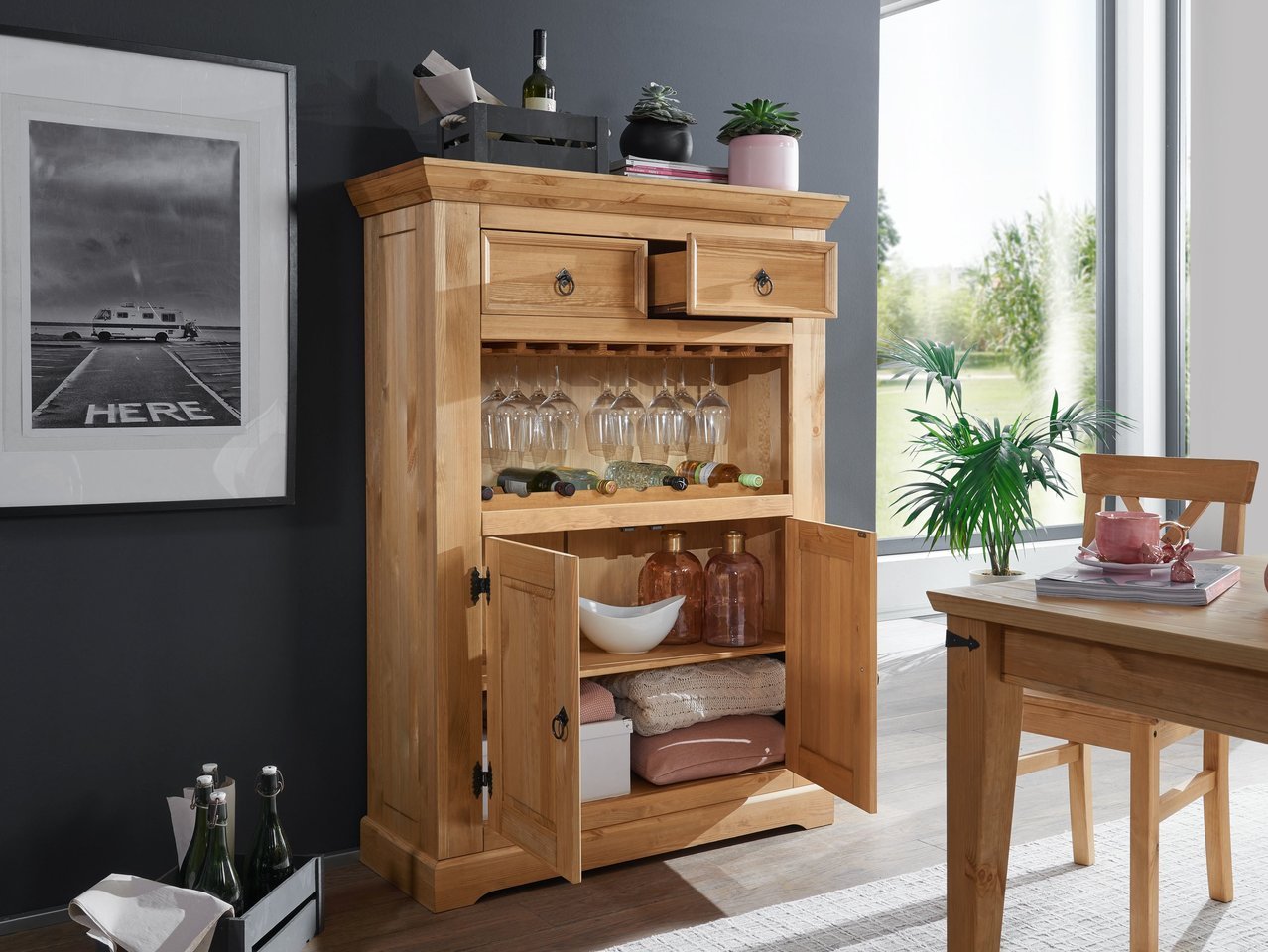 Barschrank Ribe aus massiver Kiefer Bild 2