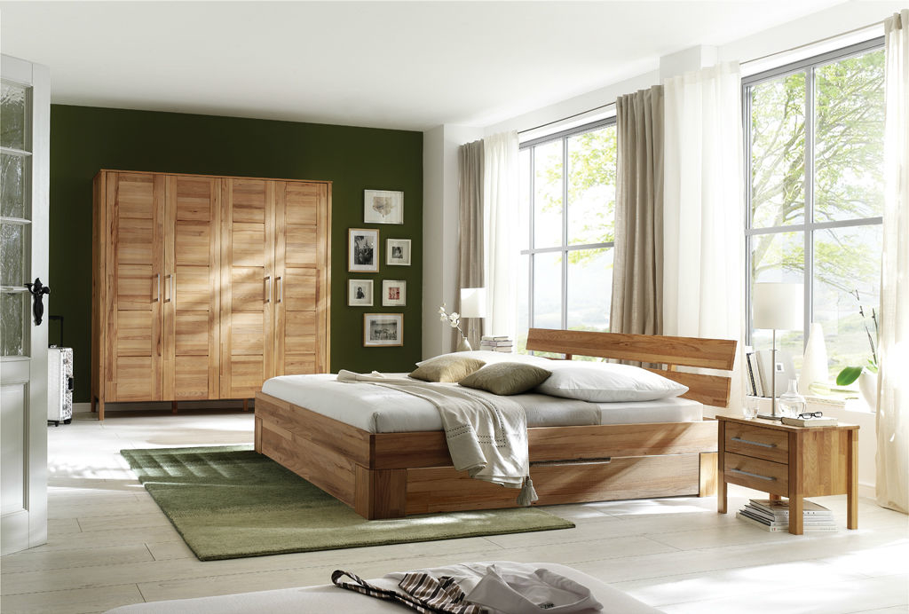 Massivholz Schlafzimmer Bett Modern Zen XT mit Unterbausatz Bild 4