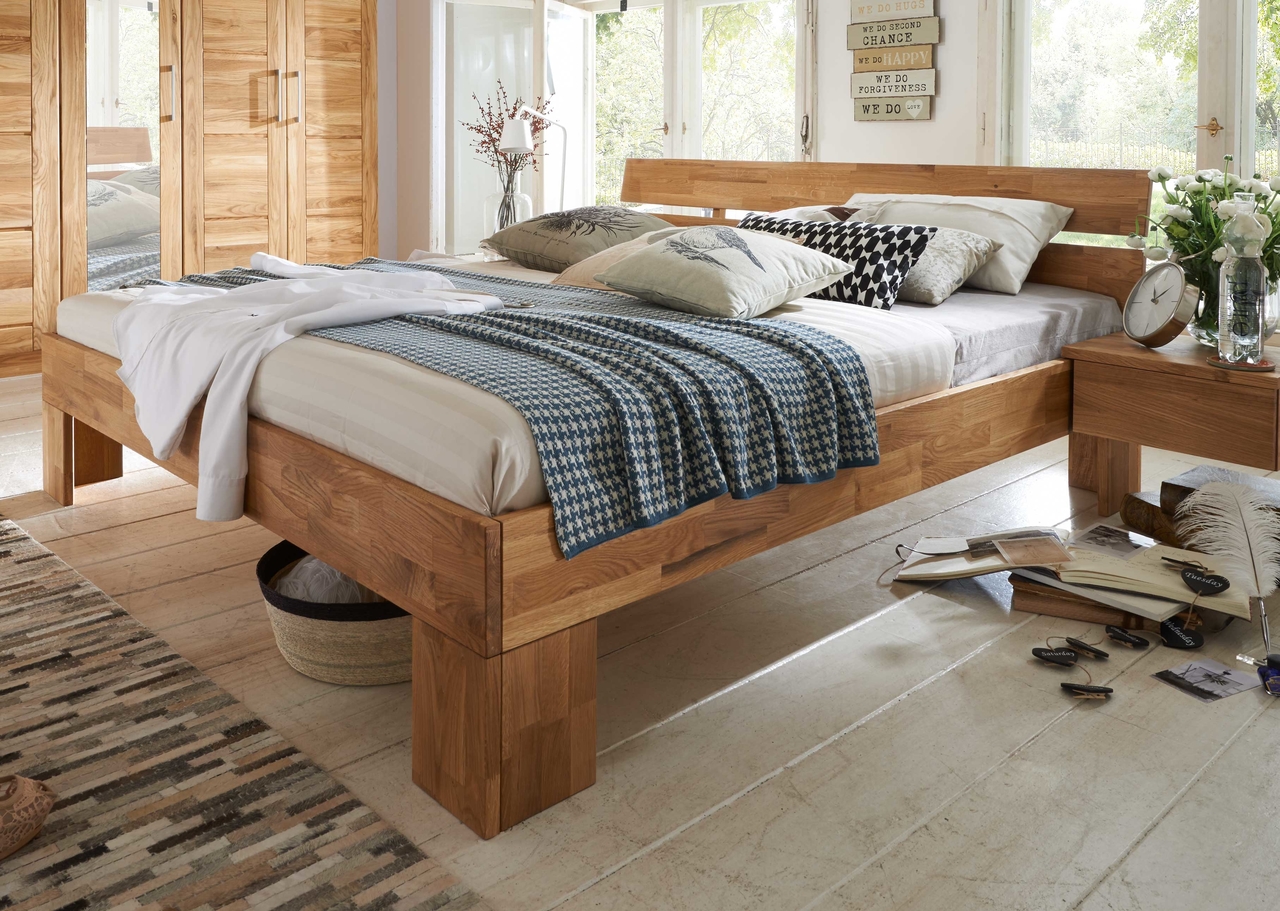 Doppelbett Schlafzimmer Wildeiche Massiv NECST Preview Image