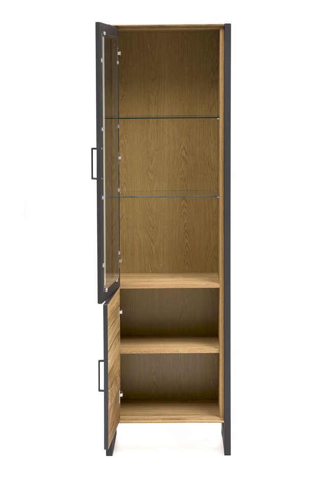 Alteiche Janne Vitrine furniert schmal Bild 3