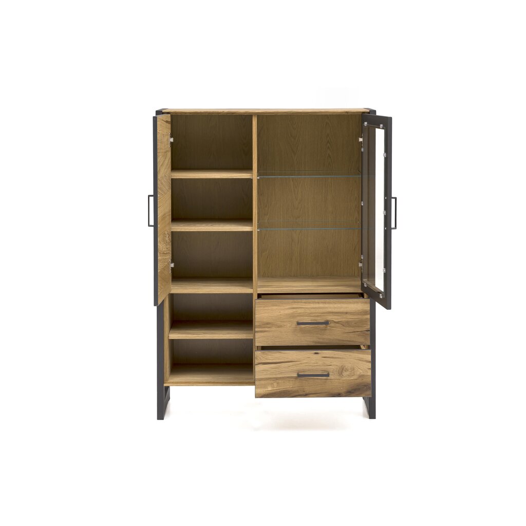 Alteiche Janne Vitrine furniert mit offenen Fächern Preview Image