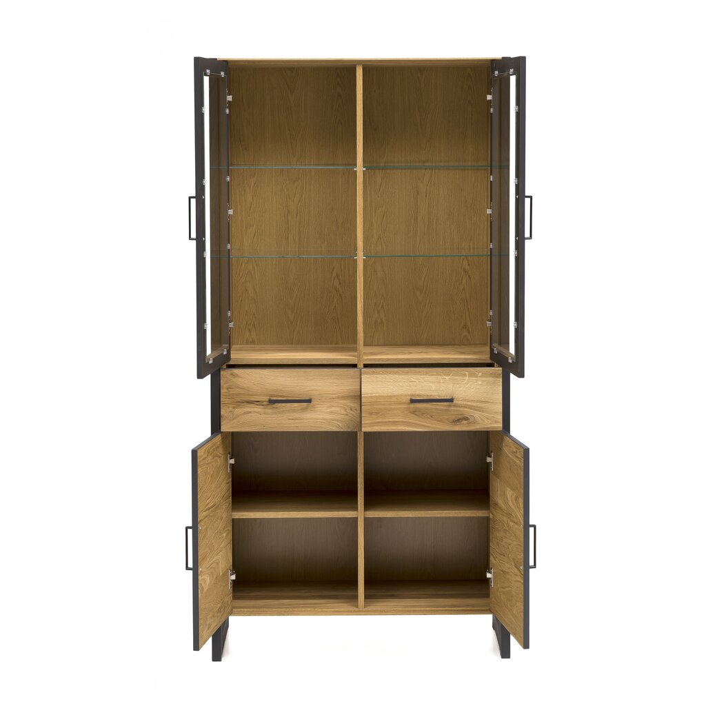 Alteiche Janne Vitrine furniert hoch Bild 3
