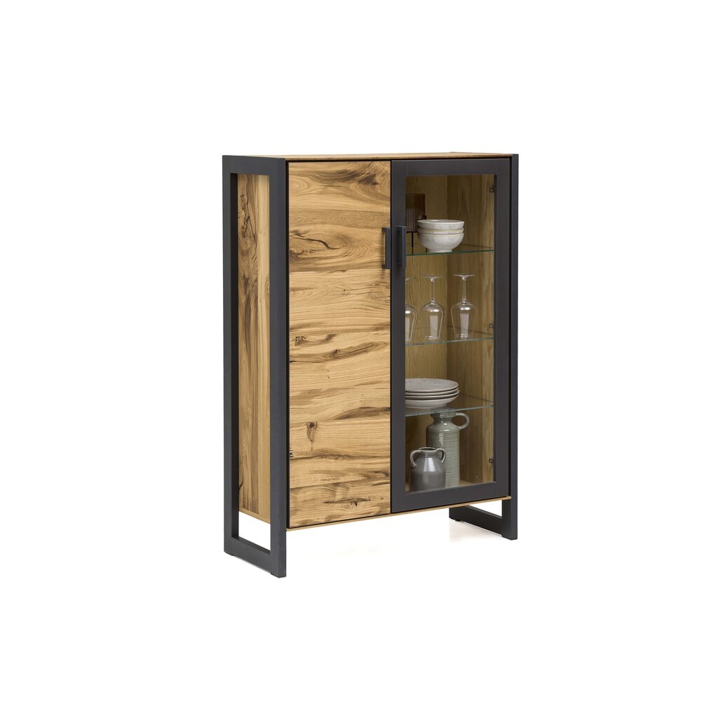Alteiche Janne Vitrine furniert mit großer Glastür Preview Image