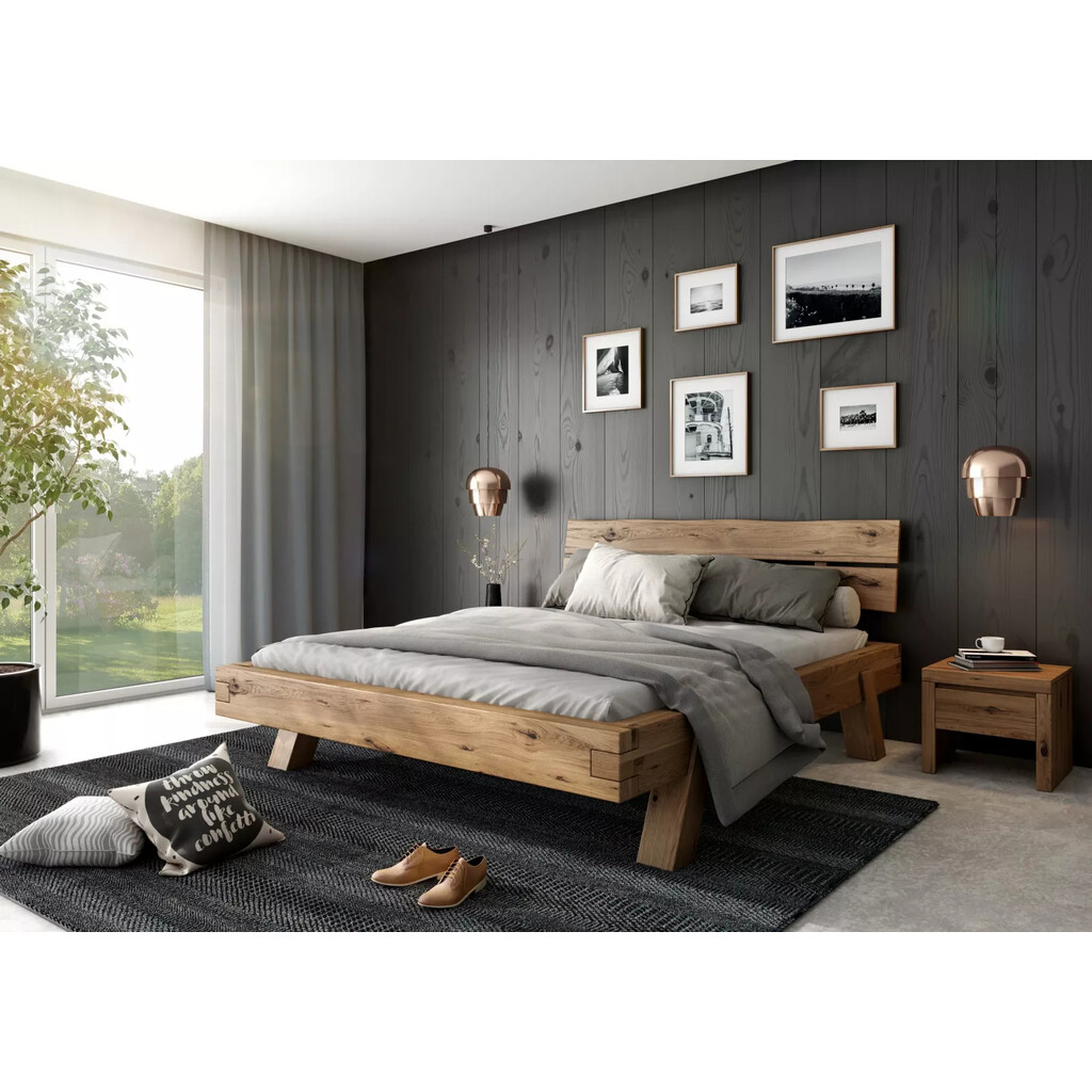 Balkenbett Futonbett Heinrich Eiche Rustikal Preview Image