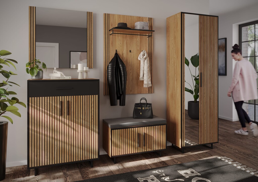 Spiegel für Garderobe Bella Akustikpaneel Optik Preview Image