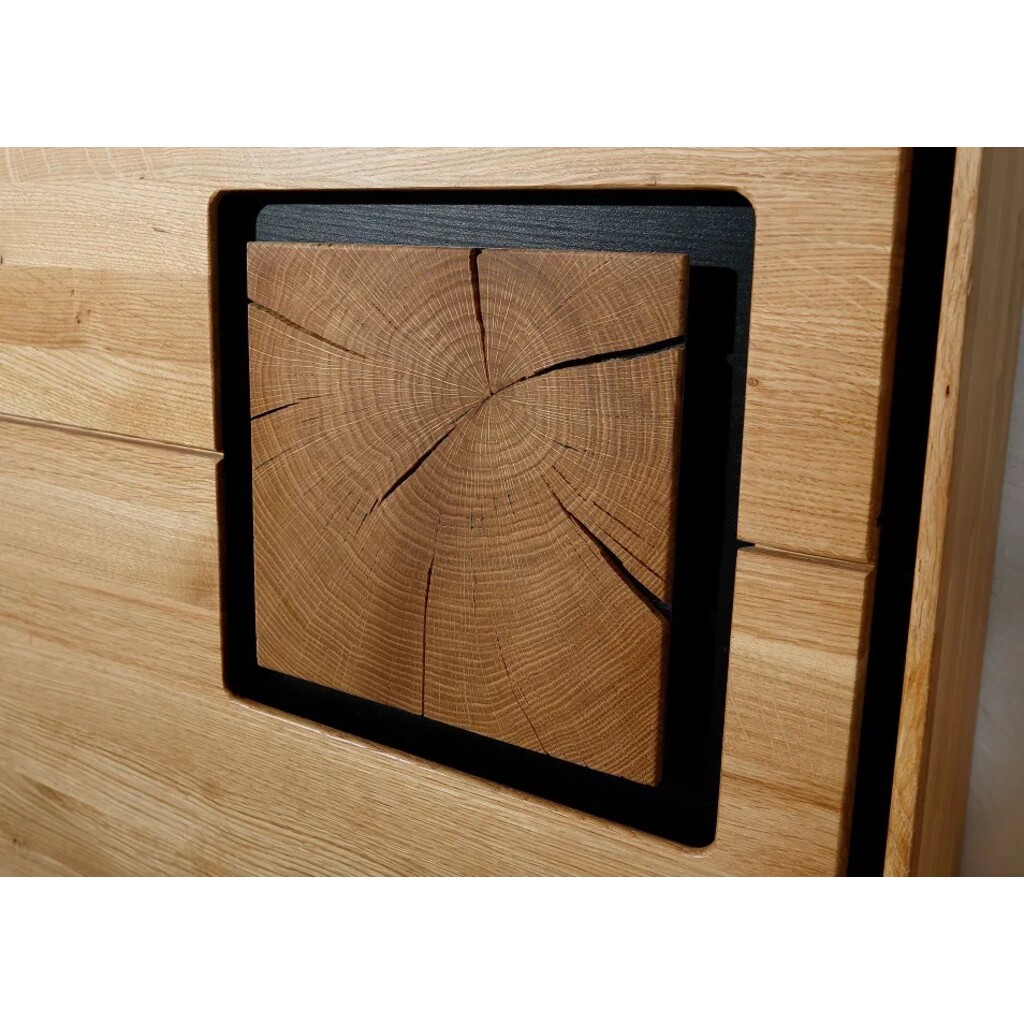 Bücherregal Vejers, Wildeiche Massiv, Hirnholz Bild 5