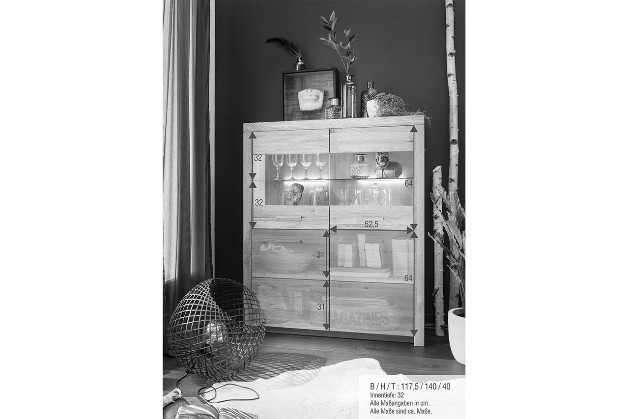 Highboard I Aborg aus massiver Wildeiche Bild 4