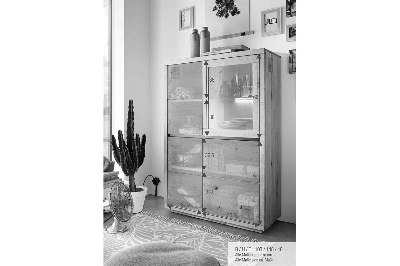 Highboard I Skarby aus massiver Wildeiche Bild 3