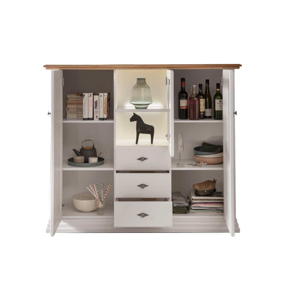 Highboard II Alva aus massiver Kiefer und Eiche Bild 2