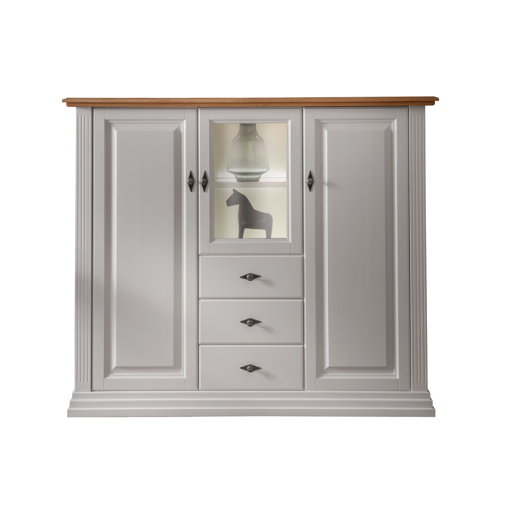 Highboard II Alva aus massiver Kiefer und Eiche Preview Image