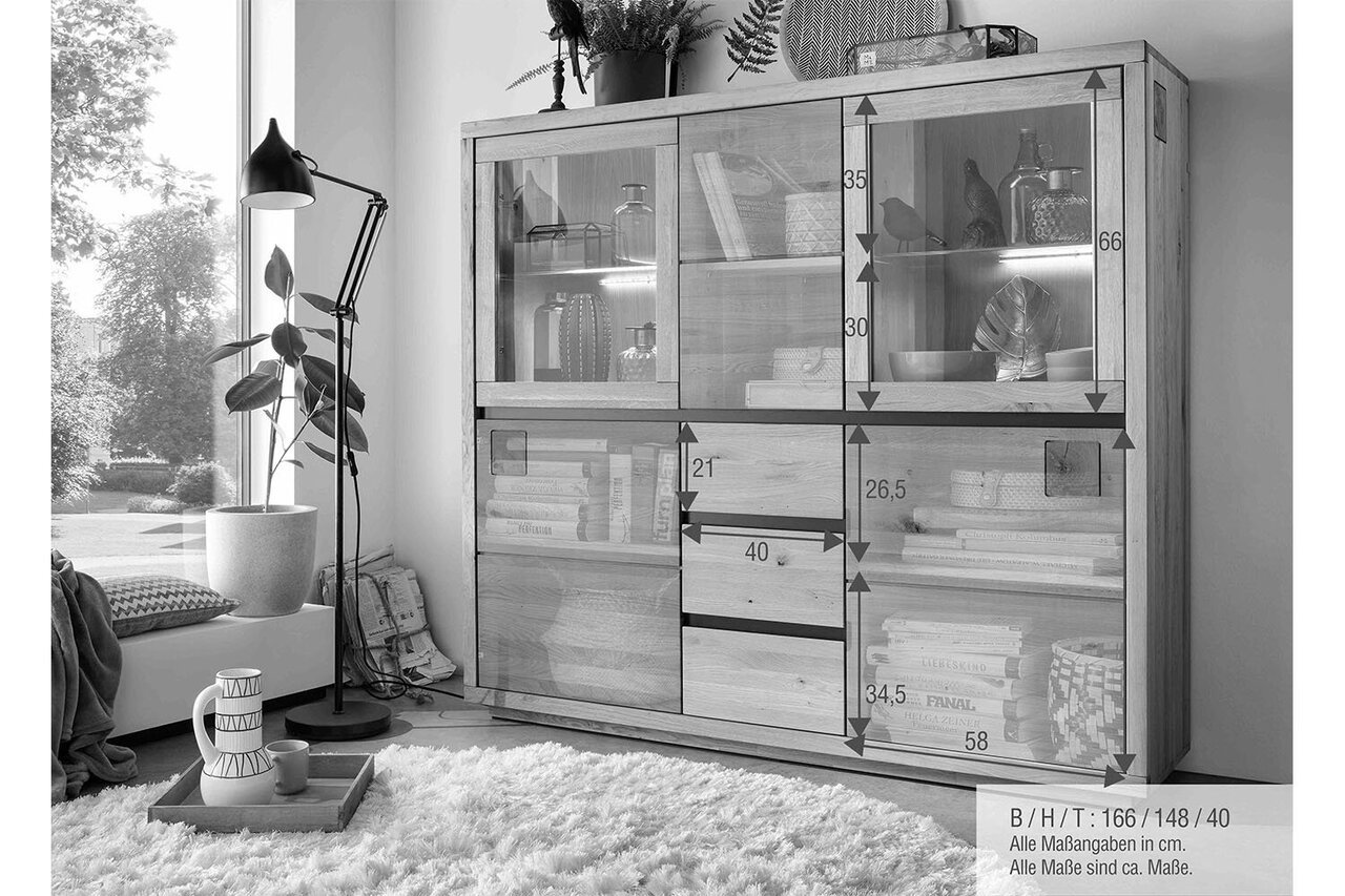 Highboard II Skarby aus massiver Wildeiche Bild 3