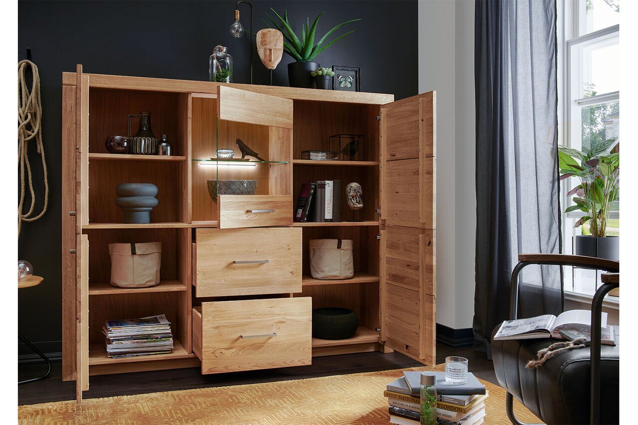 Highboard III Aborg aus massiver Wildeiche Bild 3