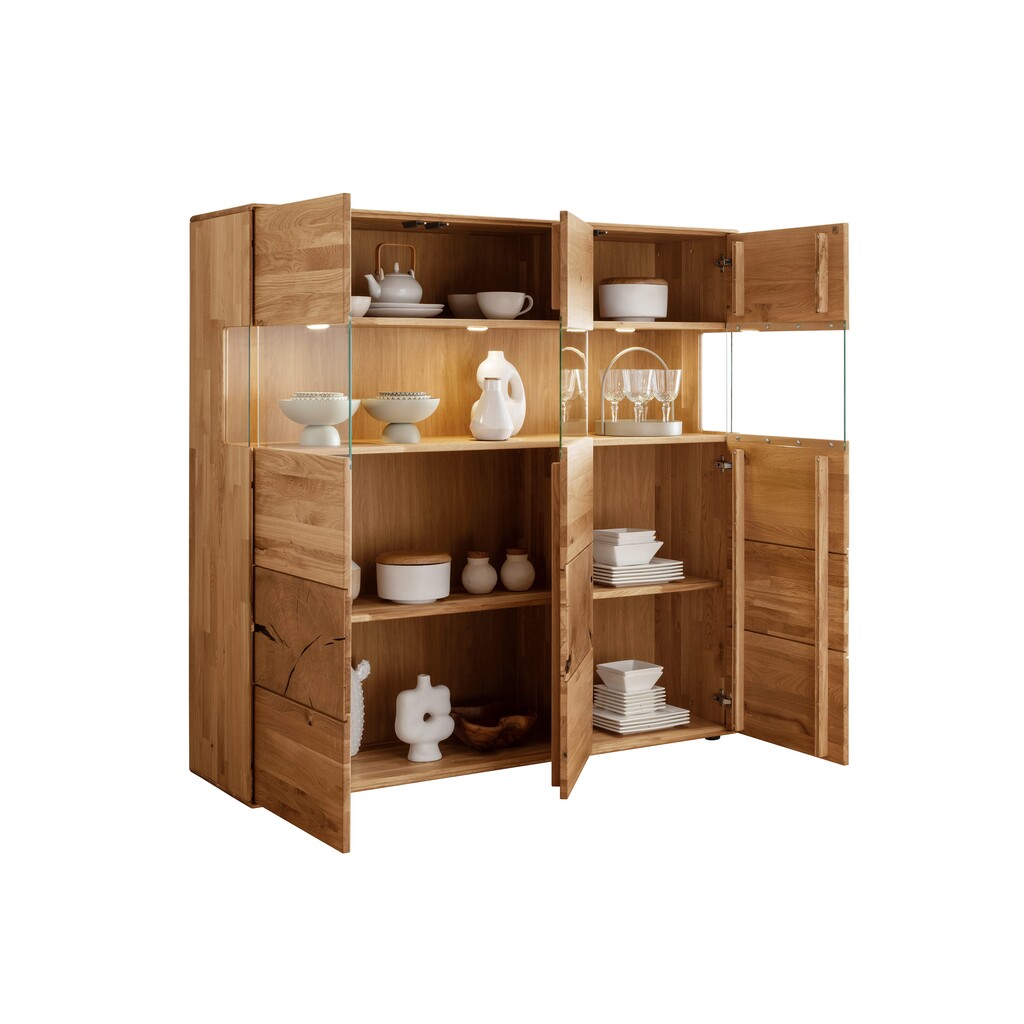 Highboard III Herning Wildeiche mit Hirnholz Maserung Bild 2