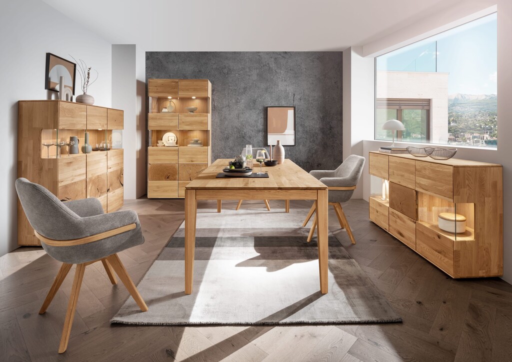 Highboard III Herning Wildeiche mit Hirnholz Maserung Preview Image