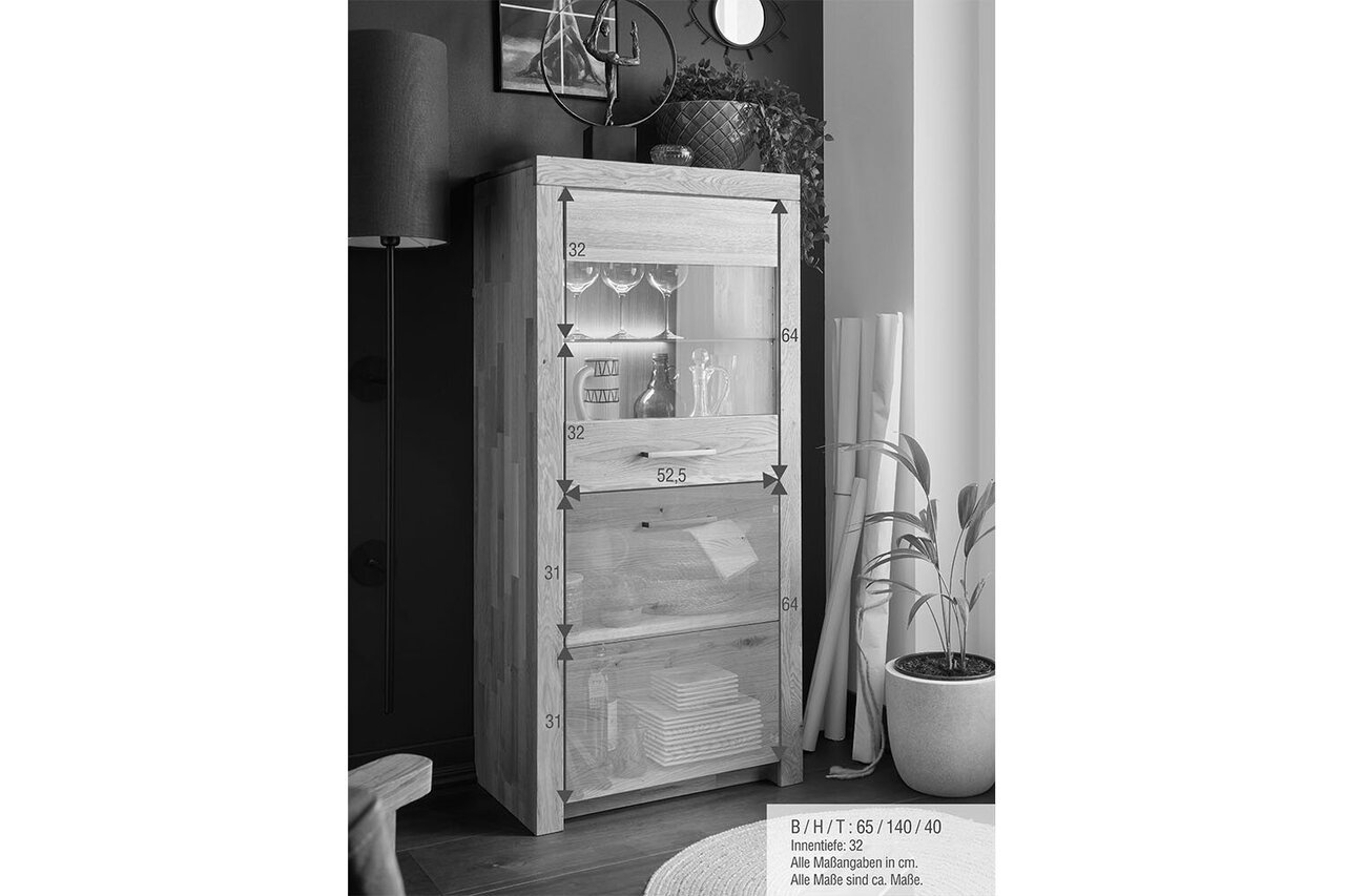Highboard IV Aborg aus massiver Wildeiche Bild 4