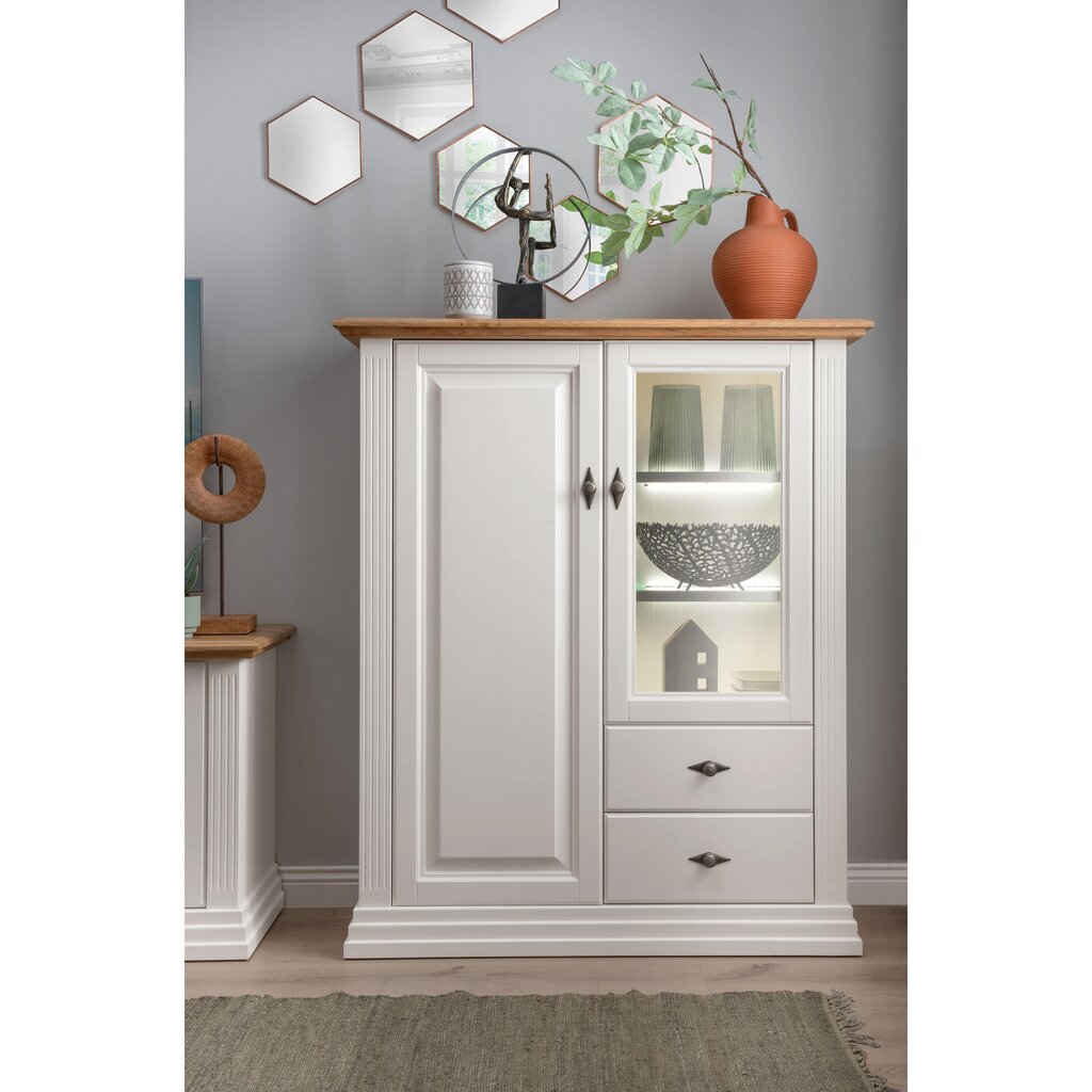 Highboard I Alva aus massiver Kiefer und Eiche Preview Image