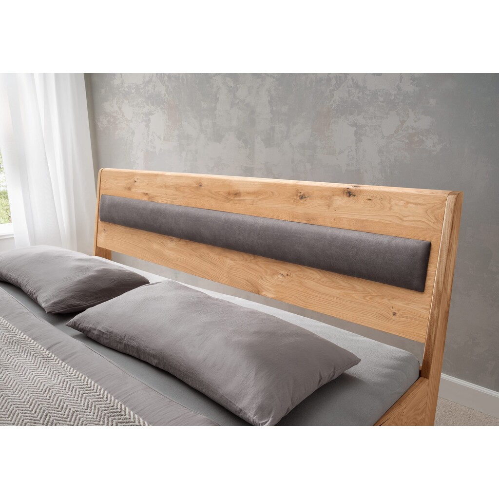 Massivholz Doppelbett Vejle III Holzkufe, Holzkopfteil und Polster Bild 3
