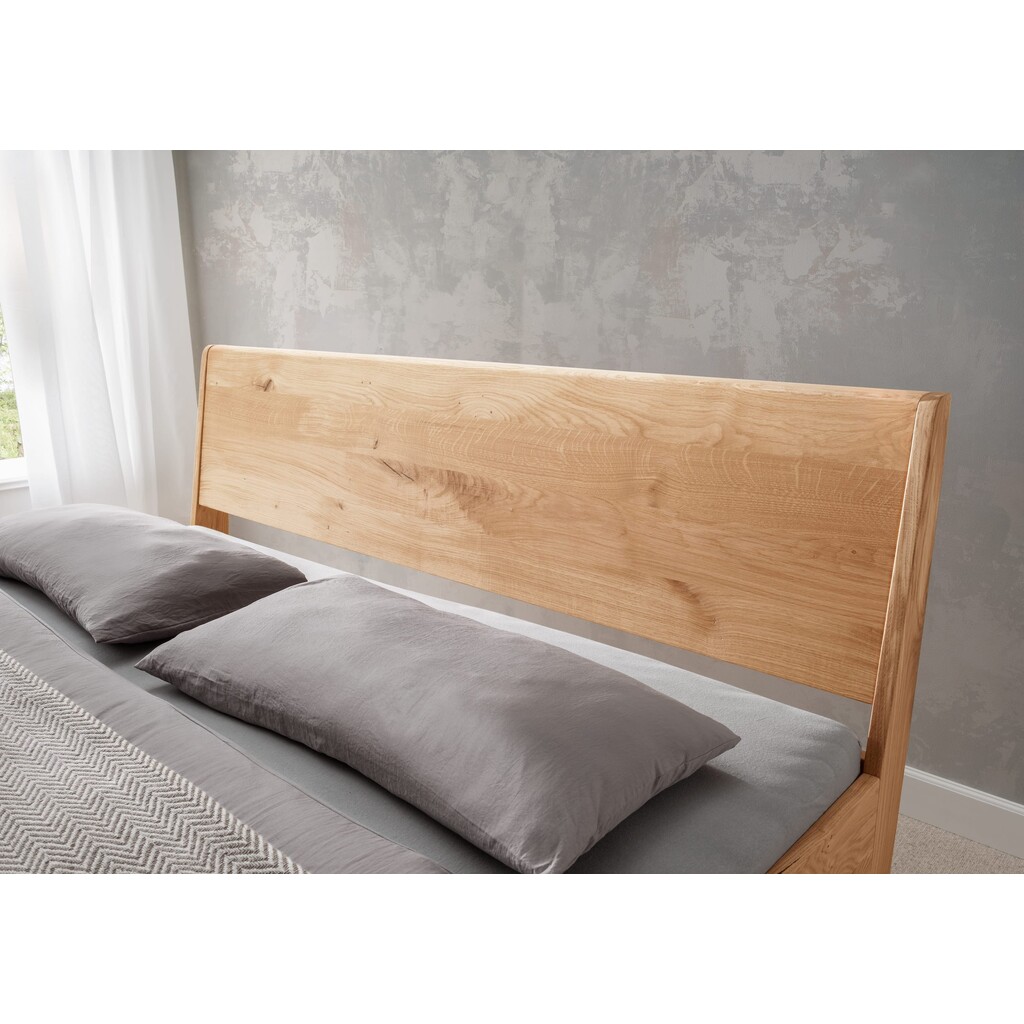 Massivholz Doppelbett Vejle III mit Holzkufe, Holzkopfteil Wildeiche Bild 3