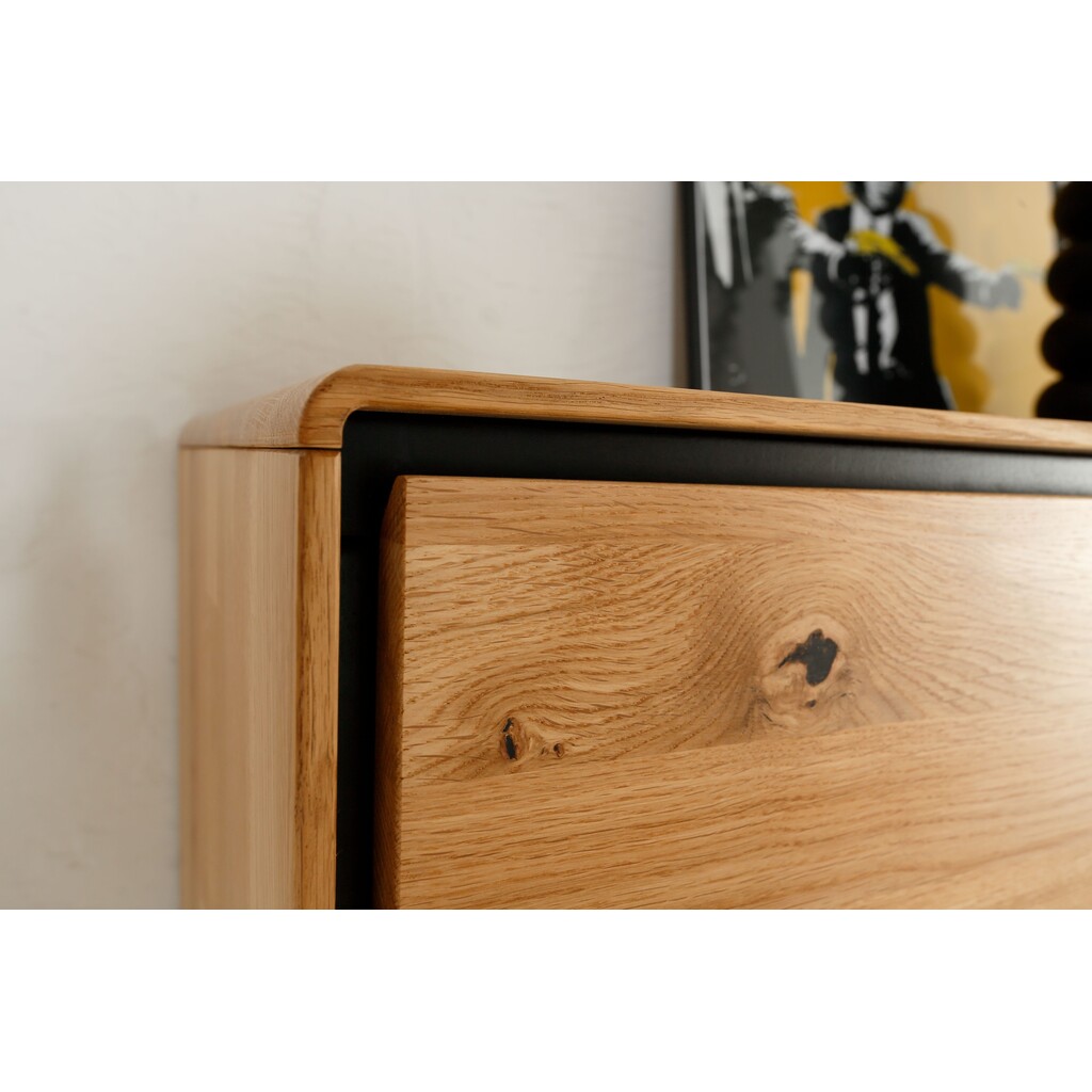 Sideboard Vejers I, Wildeiche Massiv, Hirnholz Bild 3