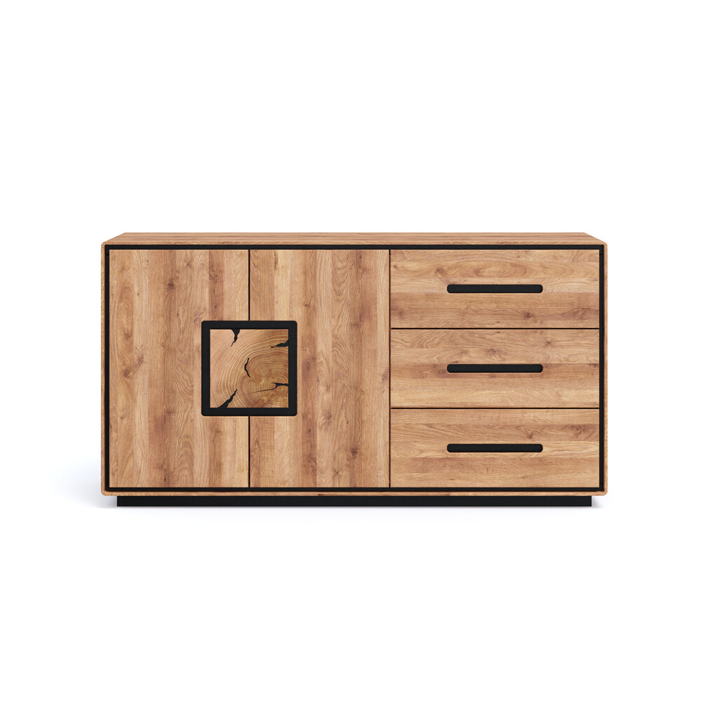 Sideboard Vejers I, Wildeiche Massiv, Hirnholz Preview Image