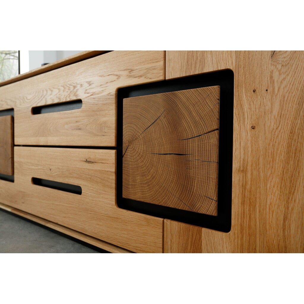 Sideboard Vejers III, Wildeiche Massiv, Hirnholz Bild 8