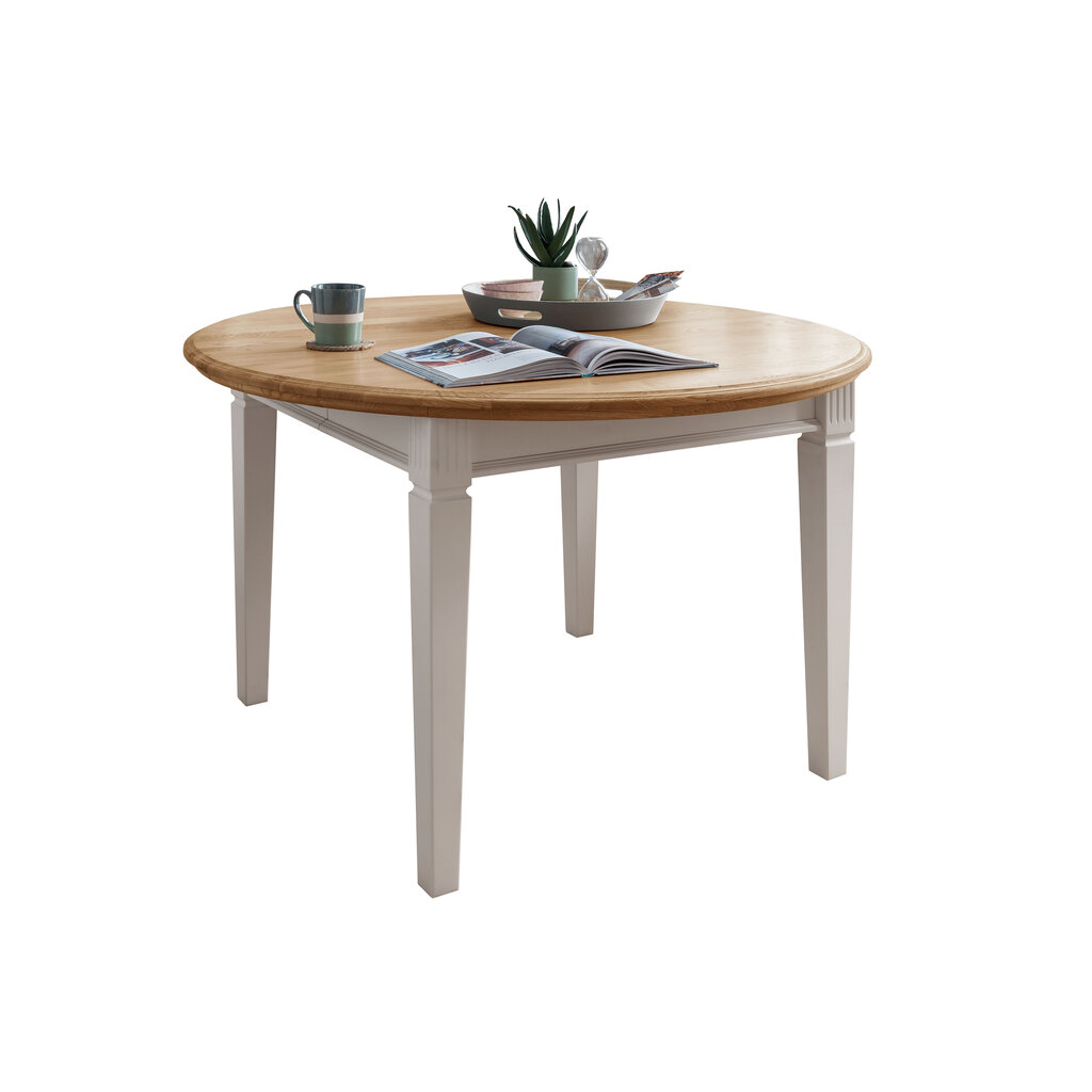 Tisch rund Alva aus massiver Kiefer und Eiche Preview Image