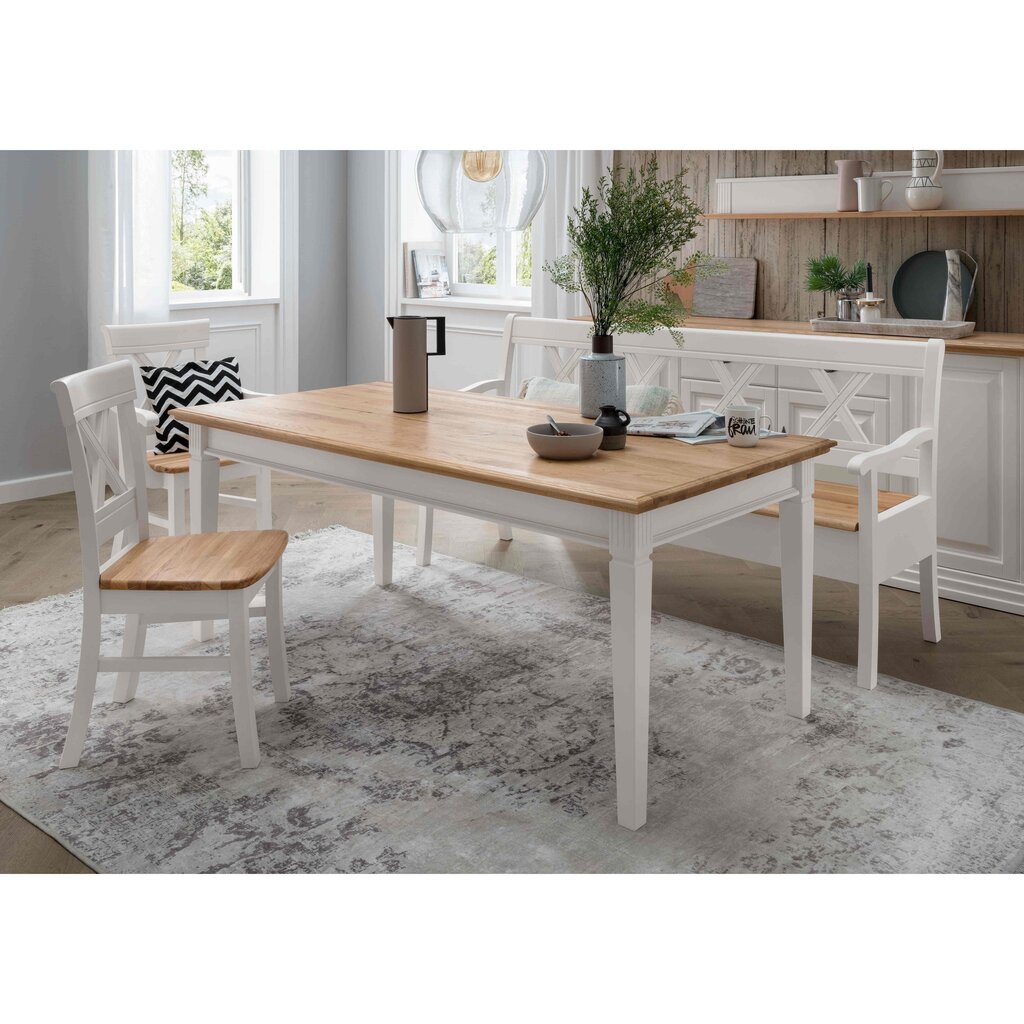 Tisch eckig Alva aus massiver Kiefer und Eiche Preview Image