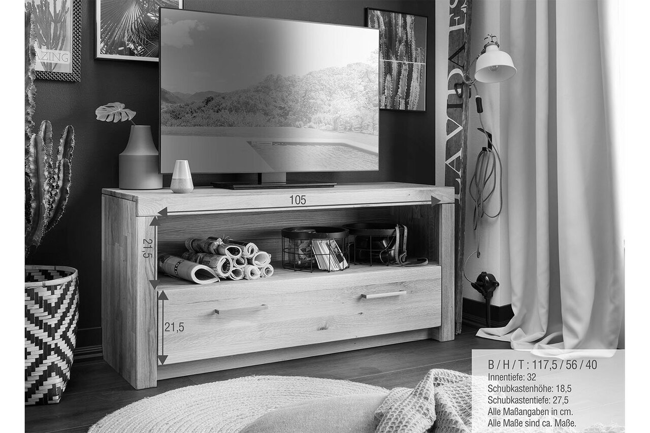 TV Kommode I Aborg aus massiver Wildeiche Bild 4
