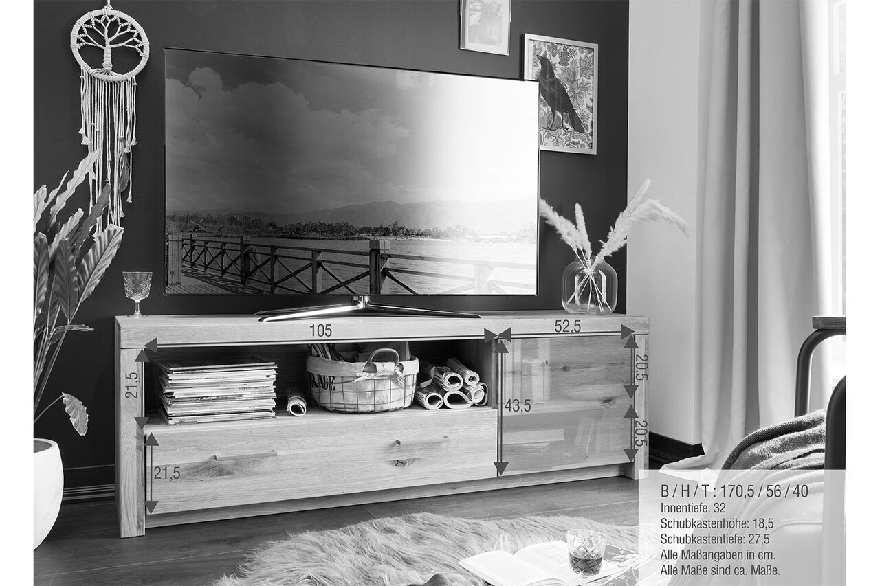 TV Kommode II Aborg aus massiver Wildeiche Bild 3