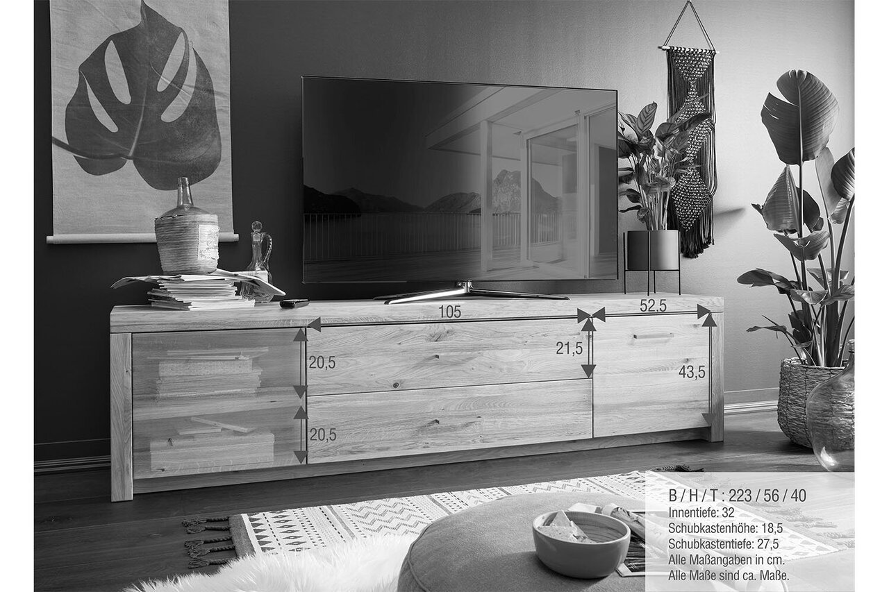 TV Kommode III Aborg aus massiver Wildeiche Bild 4