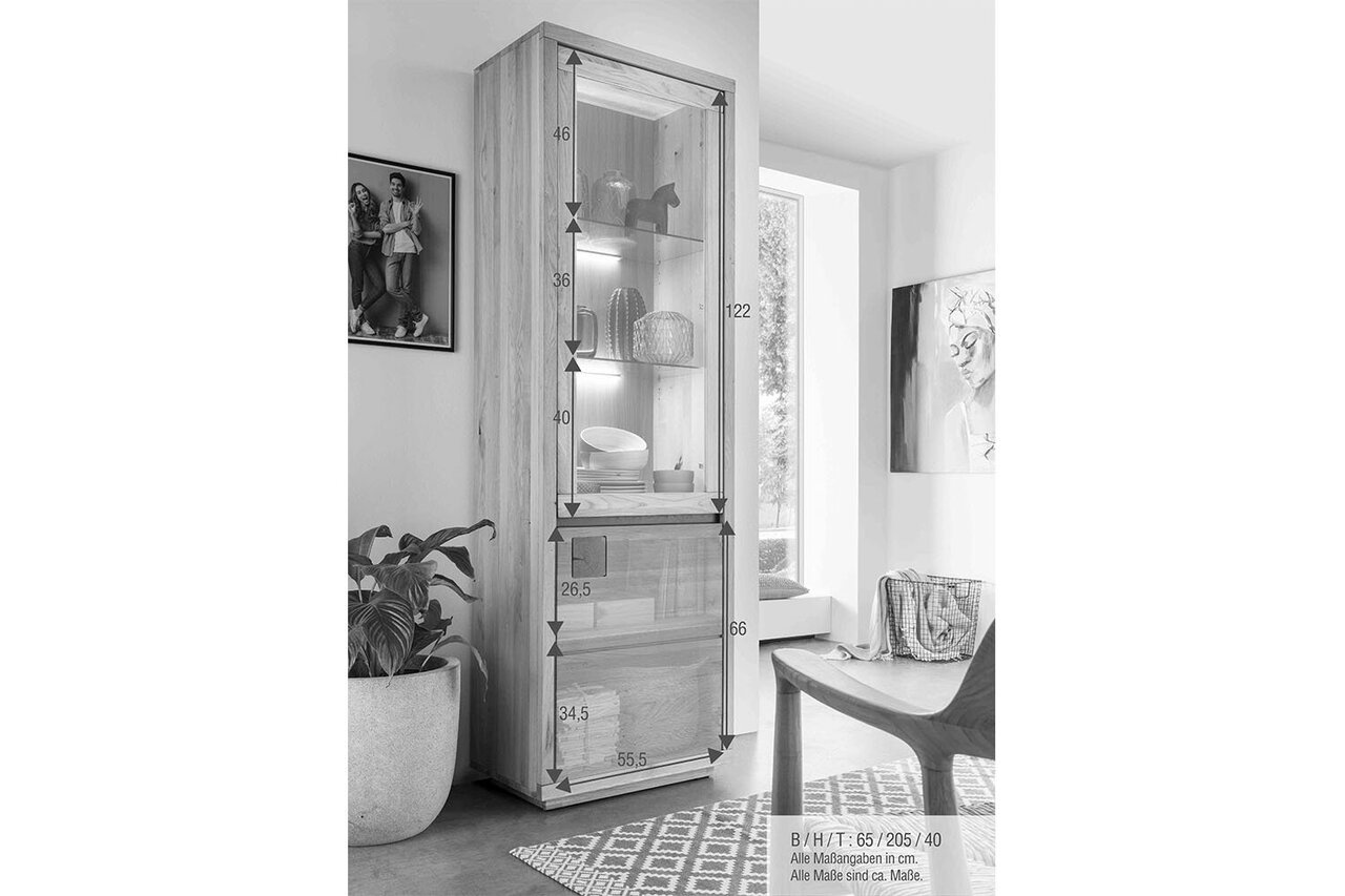Vitrine I Skarby aus massiver Wildeiche Bild 3