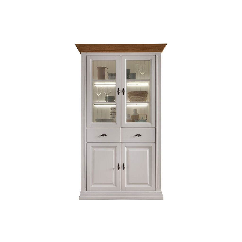 Vitrine II Alva aus massiver Kiefer und Eiche Preview Image