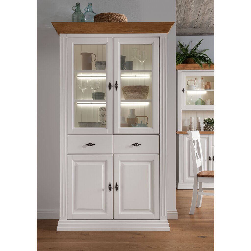 Vitrine II Alva aus massiver Kiefer und Eiche Preview Image