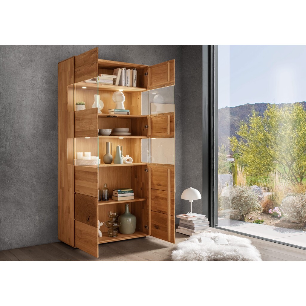 Vitrine II Herning Wildeiche mit Hirnholz Maserung Bild 4