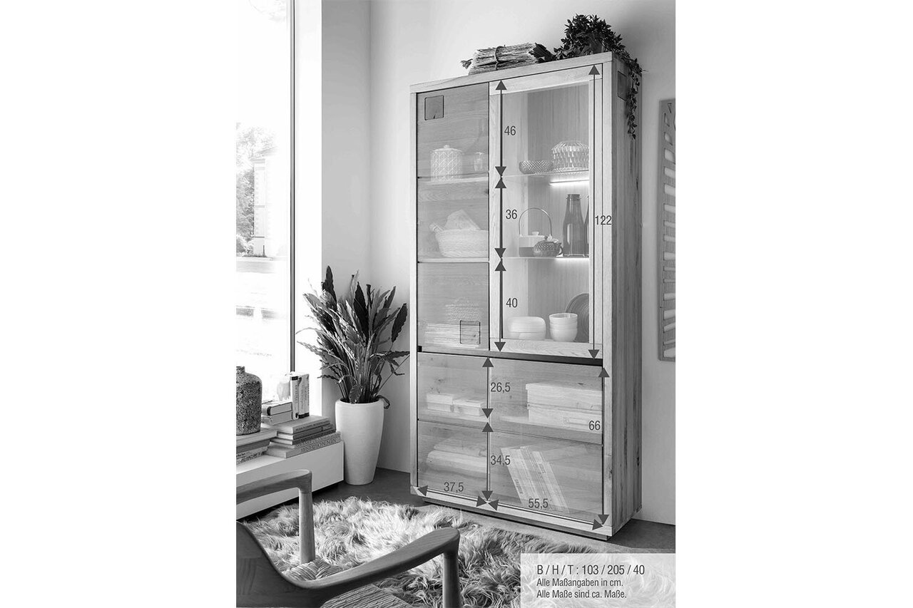 Vitrine II Skarby aus massiver Wildeiche Bild 3