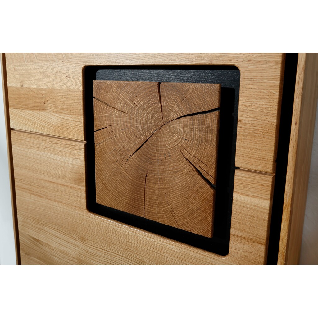 Vitrine Vejers I, Wildeiche Massiv, Hirnholz Bild 7