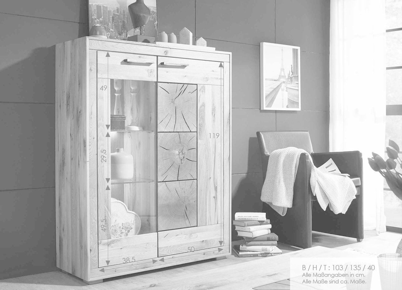 Highboard I Arvika aus massiver Wildeiche Bild 3