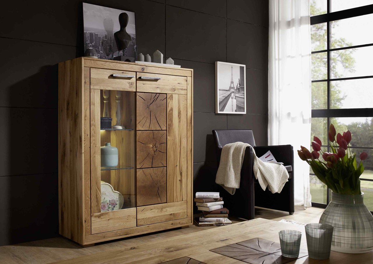 Highboard I Arvika aus massiver Wildeiche Preview Image