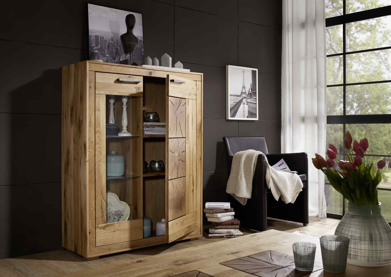 Highboard I Arvika aus massiver Wildeiche Preview Image
