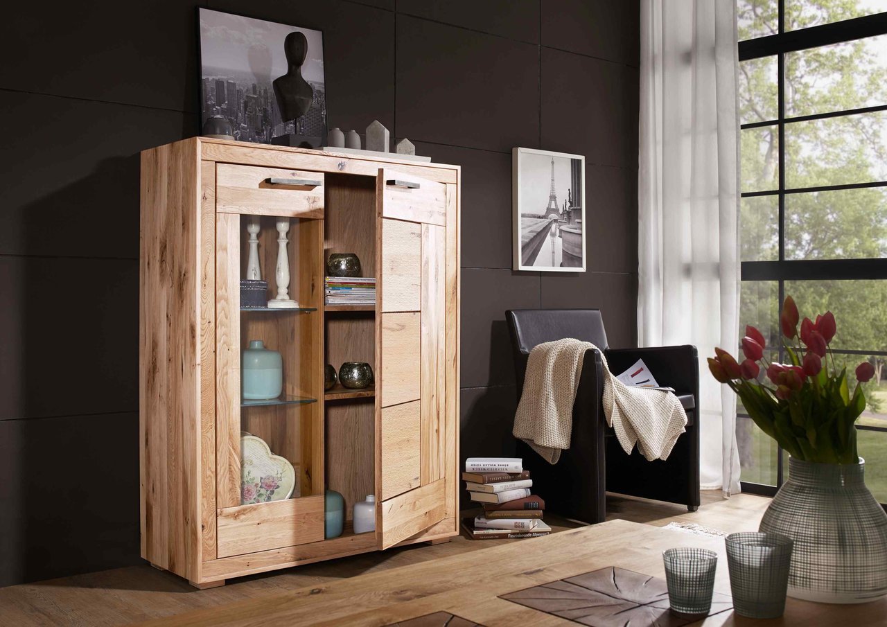 Highboard I Lund aus massiver Wildeiche Bild 2