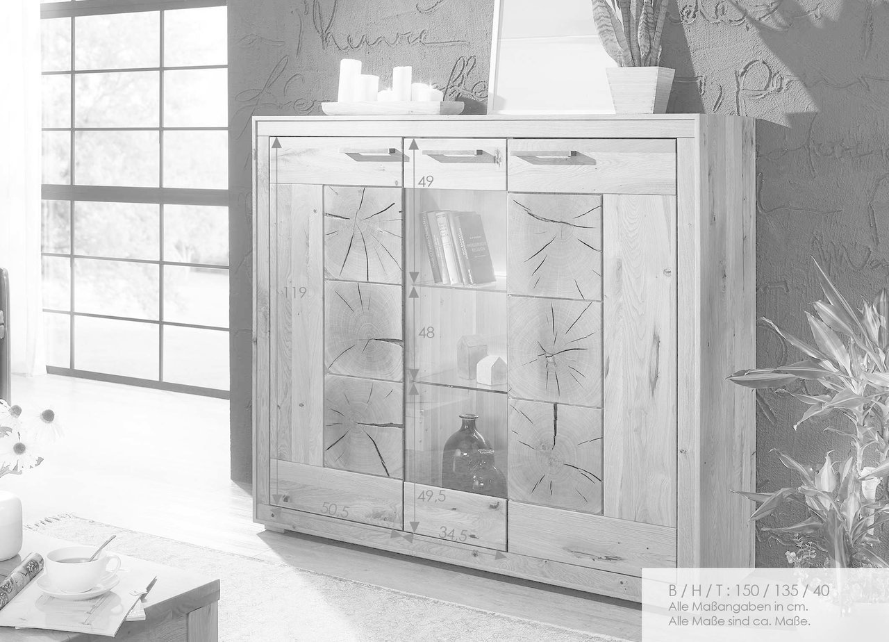Highboard II Arvika aus massiver Wildeiche Bild 3