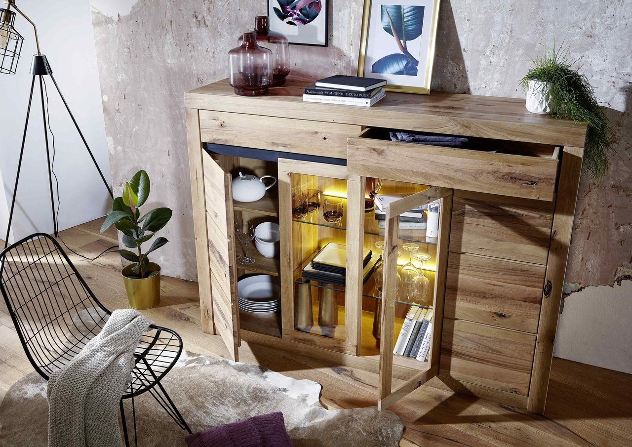 Highboard II Kristiansand aus massiver Wildeiche Bild 2